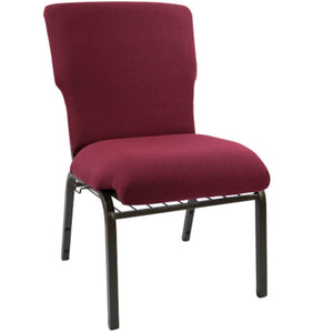 English Elm Advantage Comfortable Stackable Church Chair with Heavy-Duty Frame for Durable and Stylish Seating Maroon Fabric/Gold Vein Frame EPCHT-104