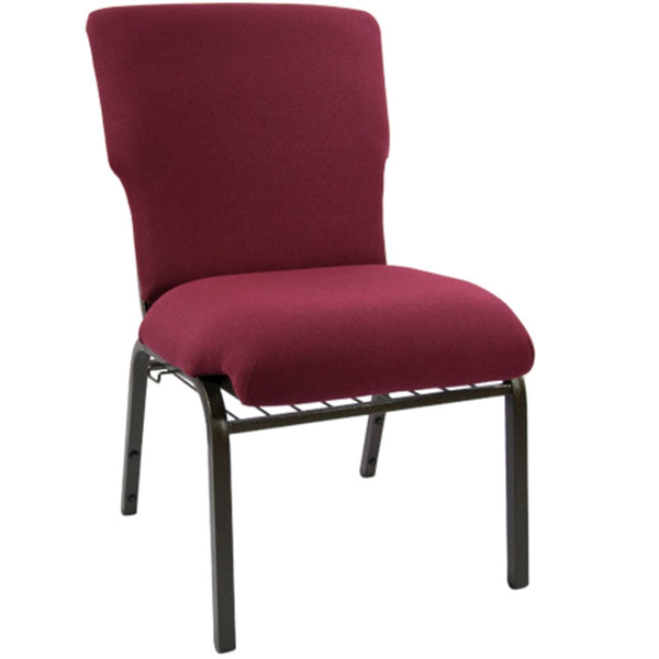 English Elm Advantage Comfortable Stackable Church Chair with Heavy-Duty Frame for Durable and Stylish Seating Maroon Fabric/Gold Vein Frame EPCHT-104