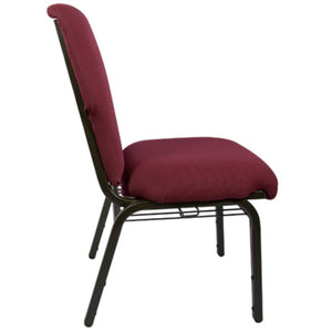 English Elm Advantage Comfortable Stackable Church Chair with Heavy-Duty Frame for Durable and Stylish Seating Maroon Fabric/Gold Vein Frame EPCHT-104
