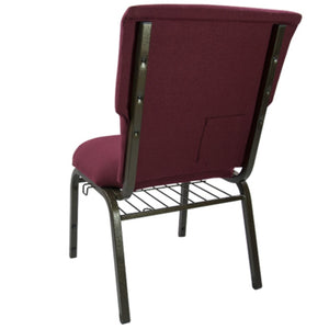 English Elm Advantage Comfortable Stackable Church Chair with Heavy-Duty Frame for Durable and Stylish Seating Maroon Fabric/Gold Vein Frame EPCHT-104