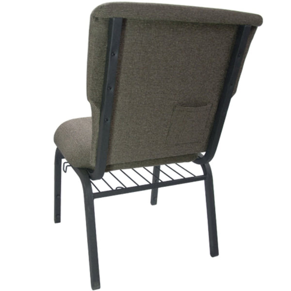 English Elm Advantage Comfortable Stackable Church Chair with Heavy-Duty Frame for Durable and Stylish Seating Jute Fabric/Black Textured Frame EPCHT-112