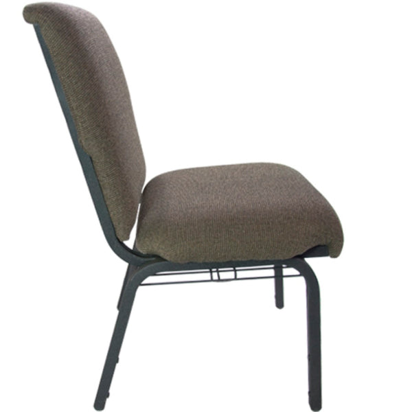 English Elm Advantage Comfortable Stackable Church Chair with Heavy-Duty Frame for Durable and Stylish Seating Jute Fabric/Black Textured Frame EPCHT-112