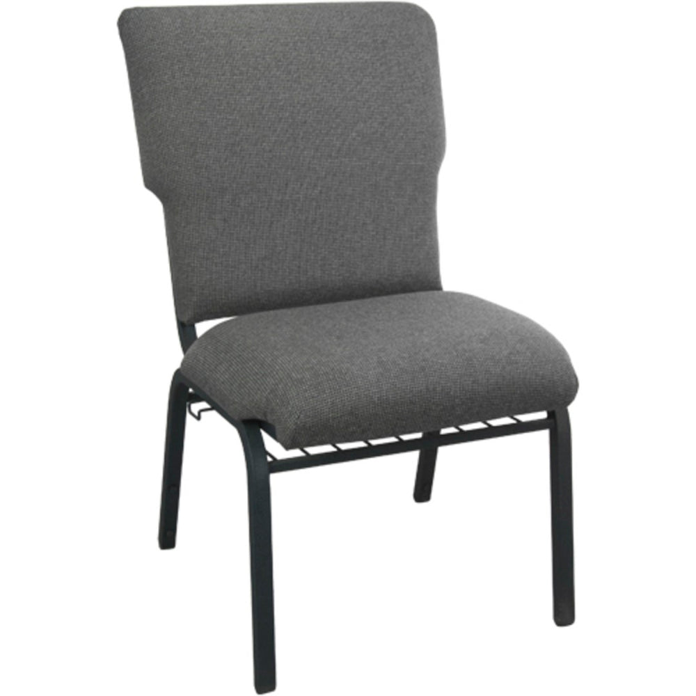 English Elm Advantage Comfortable Stackable Church Chair - Durable Seating for Worship & Conference Events Fossil Fabric/Black Textured Frame EPCHT-113