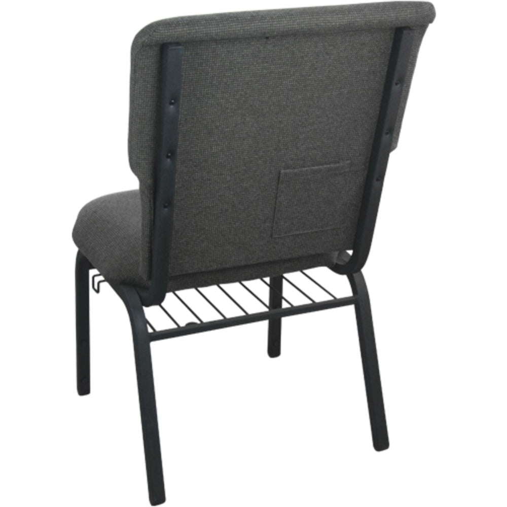 English Elm Advantage Comfortable Stackable Church Chair - Durable Seating for Worship & Conference Events Fossil Fabric/Black Textured Frame EPCHT-113