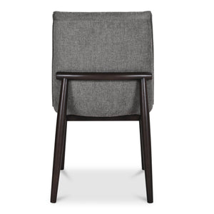 Moe's Home Charlie Dining Chair Set Of 2 - Mid-century Modern Comfort With Rubberwood And Foam Cushioning Grey Upholstery, 95% Polyester,5% Nylon,Rubber Wood Base Eq-1023-25
