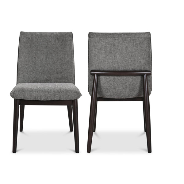 Moe's Home Charlie Dining Chair Set Of 2 - Mid-century Modern Comfort With Rubberwood And Foam Cushioning Grey Upholstery, 95% Polyester,5% Nylon,Rubber Wood Base Eq-1023-25