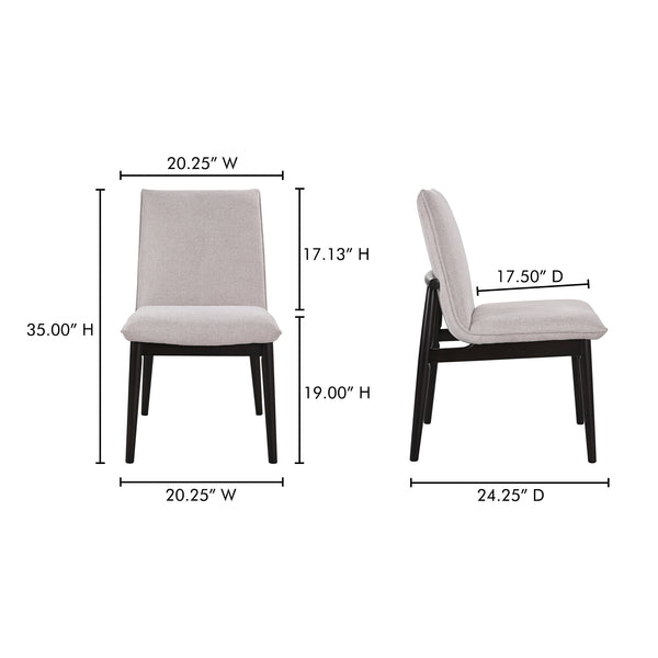 Moe's Home Charlie Dining Chair Set Of 2 - Mid-century Modern Comfort With Rubberwood And Foam Cushioning Beige Upholstery, 95% Polyester,5% Nylon,Rubber Wood Base Eq-1023-34