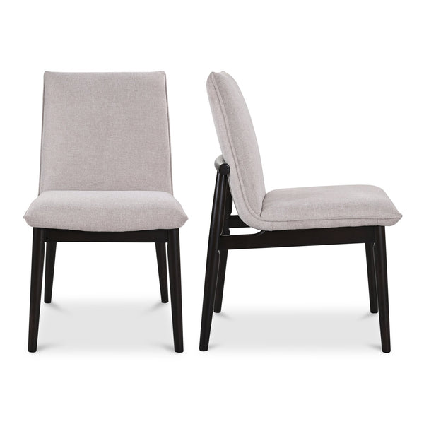 Moe's Home Charlie Dining Chair Set Of 2 - Mid-century Modern Comfort With Rubberwood And Foam Cushioning Beige Upholstery, 95% Polyester,5% Nylon,Rubber Wood Base Eq-1023-34