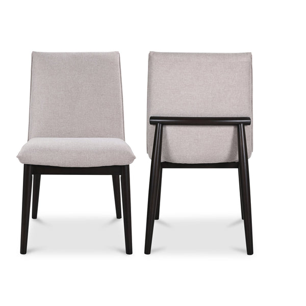 Moe's Home Charlie Dining Chair Set Of 2 - Mid-century Modern Comfort With Rubberwood And Foam Cushioning Beige Upholstery, 95% Polyester,5% Nylon,Rubber Wood Base Eq-1023-34