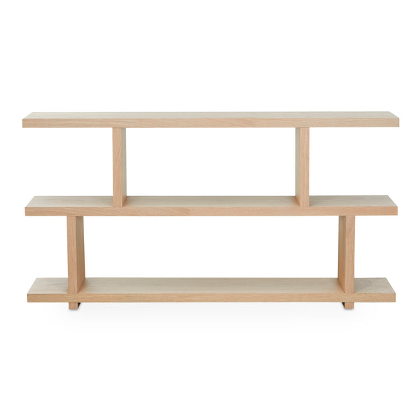 Moe's Home Miri Shelf Oak - Versatile Mid-century Modern Space Divider And Bookshelf For Stylish Homes Natural White Oak Veneer Over Mdf,Pu Lacquer Er-1072-24