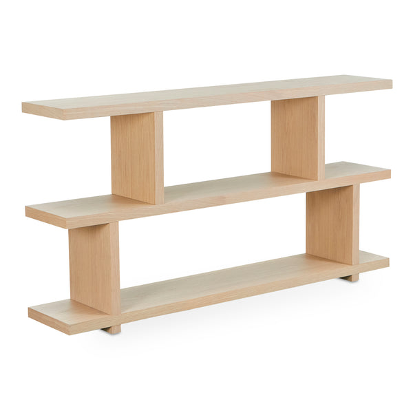 Moe's Home Miri Shelf Oak - Versatile Mid-century Modern Space Divider And Bookshelf For Stylish Homes Natural White Oak Veneer Over Mdf,Pu Lacquer Er-1072-24