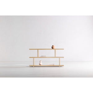 Moe's Home Miri Shelf Oak - Versatile Mid-century Modern Space Divider And Bookshelf For Stylish Homes Natural White Oak Veneer Over Mdf,Pu Lacquer Er-1072-24