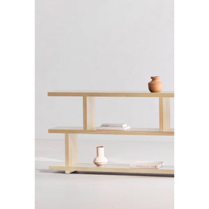 Moe's Home Miri Shelf Oak - Versatile Mid-century Modern Space Divider And Bookshelf For Stylish Homes Natural White Oak Veneer Over Mdf,Pu Lacquer Er-1072-24