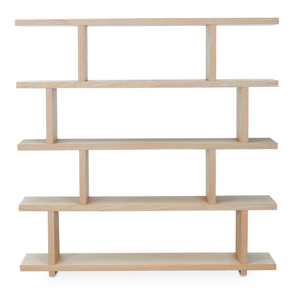 Moe's Home Miri Shelf Oak - Versatile Mid-century Modern Space Divider And Bookshelf For Stylish Homes Natural White Oak Veneer Over Mdf,Pu Lacquer Er-1073-24
