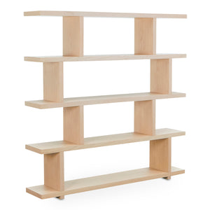 Moe's Home Miri Shelf Oak - Versatile Mid-century Modern Space Divider And Bookshelf For Stylish Homes Natural White Oak Veneer Over Mdf,Pu Lacquer Er-1073-24