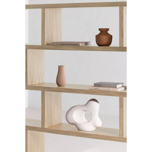 Moe's Home Miri Shelf Oak - Versatile Mid-century Modern Space Divider And Bookshelf For Stylish Homes Natural White Oak Veneer Over Mdf,Pu Lacquer Er-1073-24