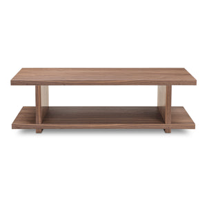 Moe's Home Miri Coffee Table - Mid-century Modern Design With Open Shelf Storage For Versatile Living Spaces Brown Walnut Veneer,Mdf Er-2096-03