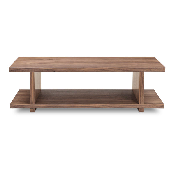 Moe's Home Miri Coffee Table - Mid-century Modern Design With Open Shelf Storage For Versatile Living Spaces Brown Walnut Veneer,Mdf Er-2096-03