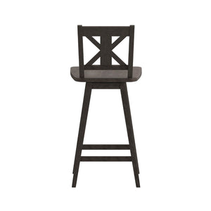 English Elm Gwendolyn Commercial-Grade Solid Wood Swivel Barstool for Modern Farmhouse & Restaurant Spaces Gray Wash Walnut ES-G1-29-GY-GG