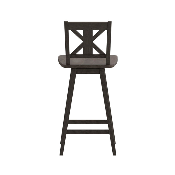 English Elm Gwendolyn Commercial-Grade Solid Wood Swivel Barstool for Modern Farmhouse & Restaurant Spaces Gray Wash Walnut ES-G1-29-GY-GG