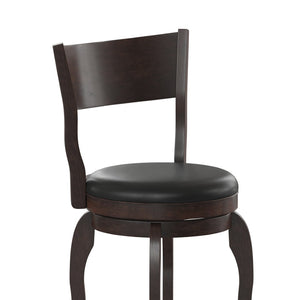 English Elm Nichola Classic Open Back Swivel Counter Stool – Stylish Espresso Barstool with Padded LeatherSoft Seat ES-NT2-24-ESP-GG