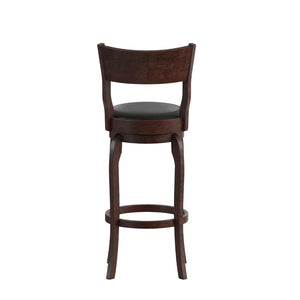 English Elm Nichola Classic Open Back Swivel Bar Stool: Durable Wood Frame, Soft LeatherSeat, 360° Comfort ES-NT2-29-ESP-GG