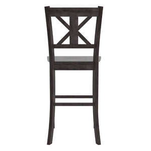 English Elm Gwendolyn Set of 2 Commercial-Grade Solid Wood Barstools for Modern Farmhouse Elegance & Comfort Gray Wash Walnut ES-STBN1-29-GY-2-GG