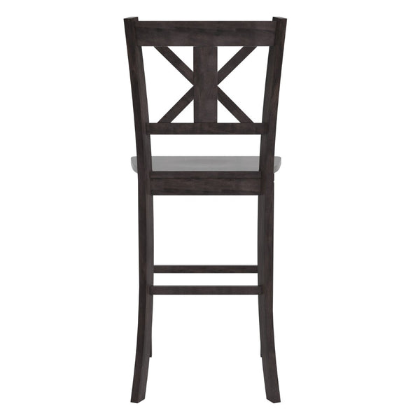 English Elm Gwendolyn Set of 2 Commercial-Grade Solid Wood Barstools for Modern Farmhouse Elegance & Comfort Gray Wash Walnut ES-STBN1-29-GY-2-GG