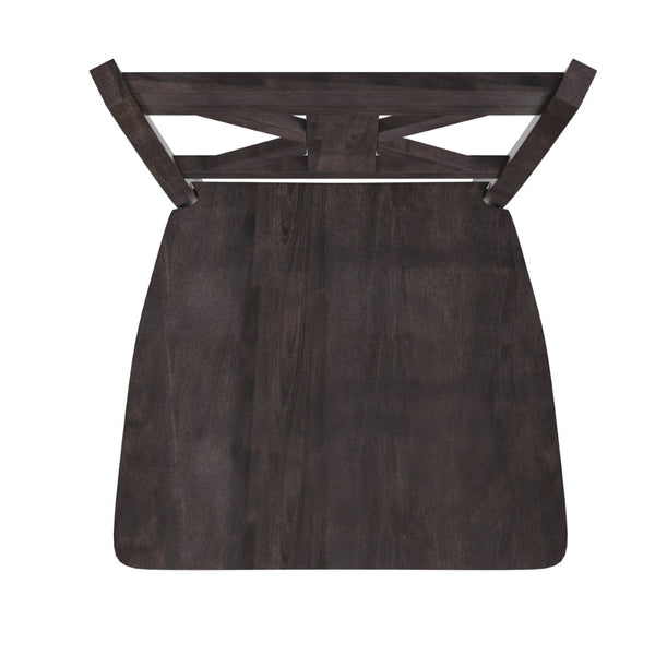 English Elm Gwendolyn Set of 2 Commercial-Grade Solid Wood Barstools for Modern Farmhouse Elegance & Comfort Gray Wash Walnut ES-STBN1-29-GY-2-GG