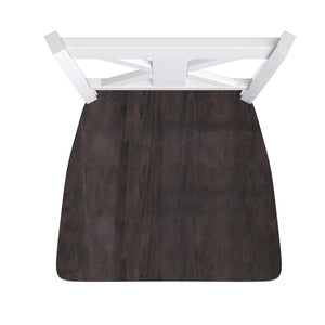 English Elm Gwendolyn Set of 2 Commercial-Grade Solid Wood Barstools for Modern Farmhouse Elegance & Comfort White Wash ES-STBN1-29-WH-2-GG