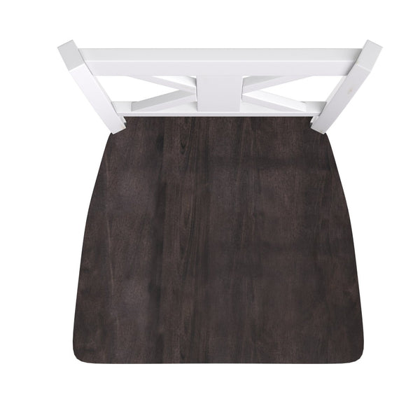 English Elm Gwendolyn Set of 2 Commercial-Grade Solid Wood Barstools for Modern Farmhouse Elegance & Comfort White Wash ES-STBN1-29-WH-2-GG