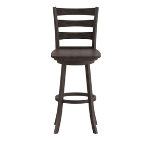 English Elm Liesel Classic Wooden Ladderback Swivel Barstool – Commercial Grade, Timeless Farmhouse Style, Durable Design Gray Wash Walnut ES-UN-31WS-29-GY-GG