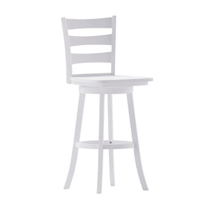 English Elm Liesel Classic Wooden Ladderback Swivel Barstool – Commercial Grade, Timeless Farmhouse Style, Durable Design White Wash ES-UN-31WS-29-WH-GG