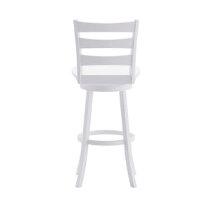 English Elm Liesel Classic Wooden Ladderback Swivel Barstool – Commercial Grade, Timeless Farmhouse Style, Durable Design White Wash ES-UN-31WS-29-WH-GG