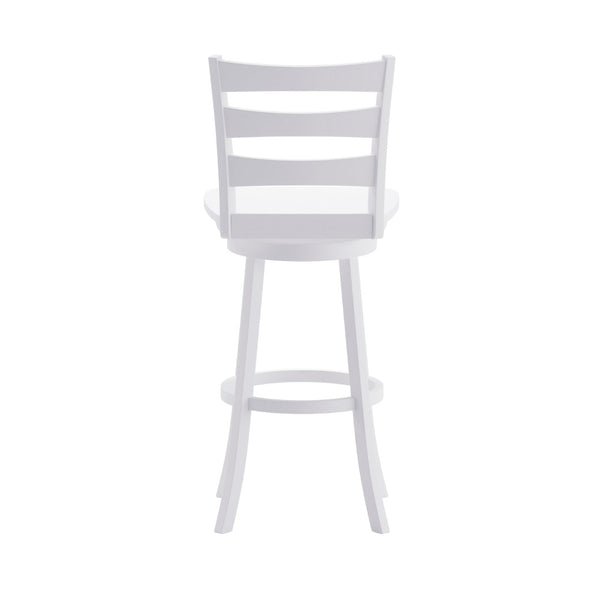 English Elm Liesel Classic Wooden Ladderback Swivel Barstool – Commercial Grade, Timeless Farmhouse Style, Durable Design White Wash ES-UN-31WS-29-WH-GG