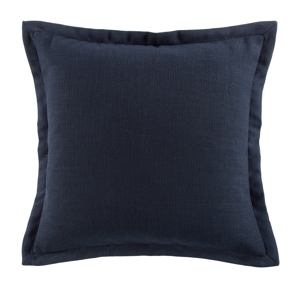 Hiend Accents Camden Nubby Euro Sham - Luxurious Linen Blend With Flanged Edge For Elegant Bedroom Decor Navy 80% Polyester,20% Viscose Es1008