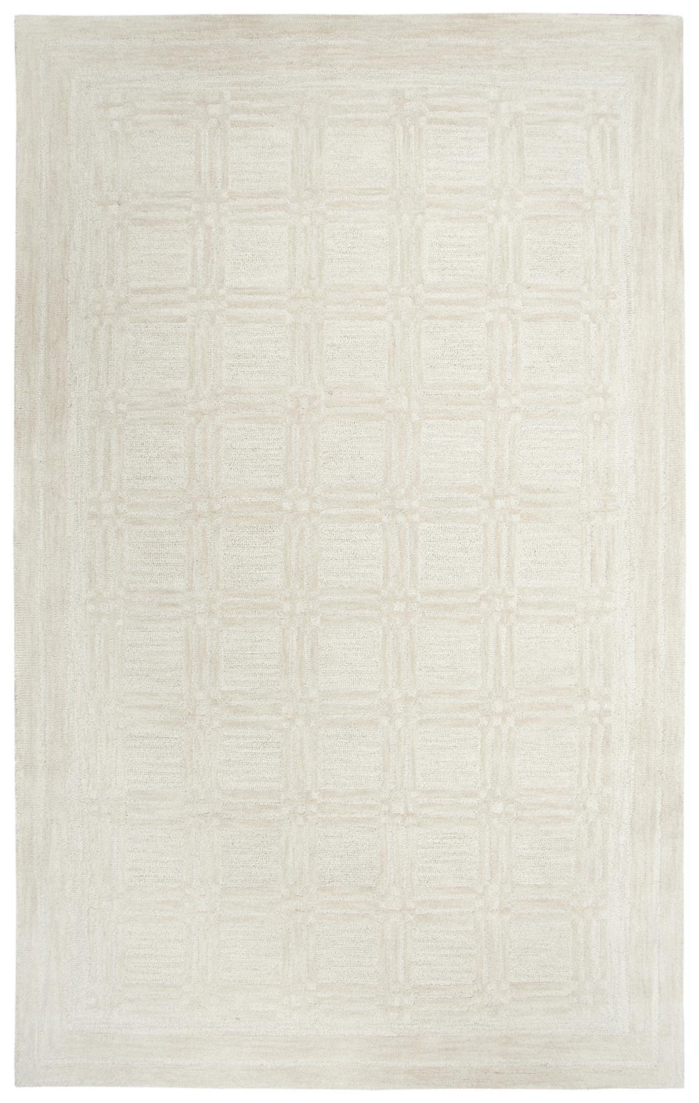 Alora Decor Emerson Hand-Tufted Ivory Wool Rug With Subtle Woven-Square Texture, Durable Bound Edges, Timeless Appeal 10' x 13' EMRES101500040113