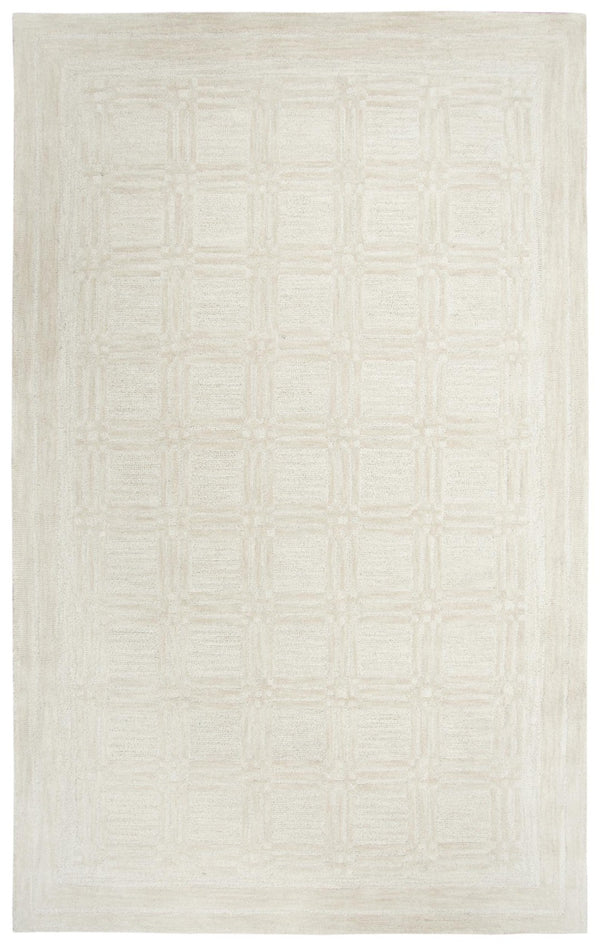 Alora Decor Emerson Hand-Tufted Ivory Wool Rug With Subtle Woven-Square Texture, Durable Bound Edges, Timeless Appeal 10' x 13' EMRES101500040113