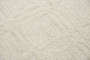 Alora Decor Emerson Hand-Tufted Ivory Wool Rug With Subtle Woven-Square Texture, Durable Bound Edges, Timeless Appeal 10' x 13' EMRES101500040113