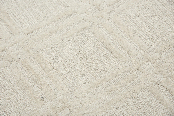 Alora Decor Emerson Hand-Tufted Ivory Wool Rug With Subtle Woven-Square Texture, Durable Bound Edges, Timeless Appeal 10' x 13' EMRES101500040113
