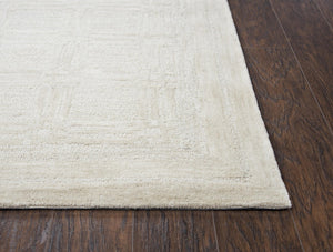 Alora Decor Emerson Hand-Tufted Ivory Wool Rug With Subtle Woven-Square Texture, Durable Bound Edges, Timeless Appeal 10' x 13' EMRES101500040113
