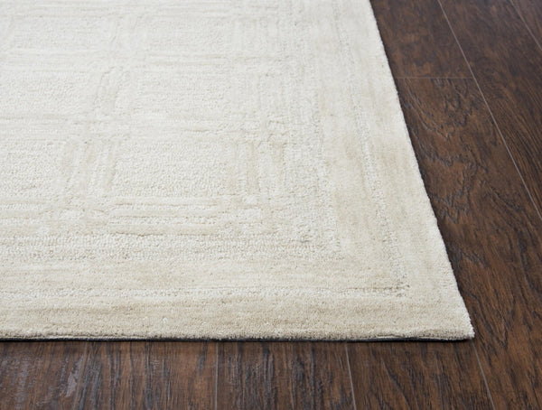 Alora Decor Emerson Hand-Tufted Ivory Wool Rug With Subtle Woven-Square Texture, Durable Bound Edges, Timeless Appeal 10' x 13' EMRES101500040113