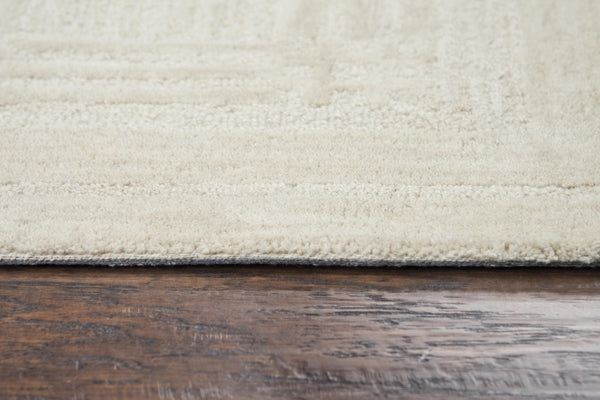 Alora Decor Emerson Hand-Tufted Ivory Wool Rug With Subtle Woven-Square Texture, Durable Bound Edges, Timeless Appeal 10' x 13' EMRES101500040113