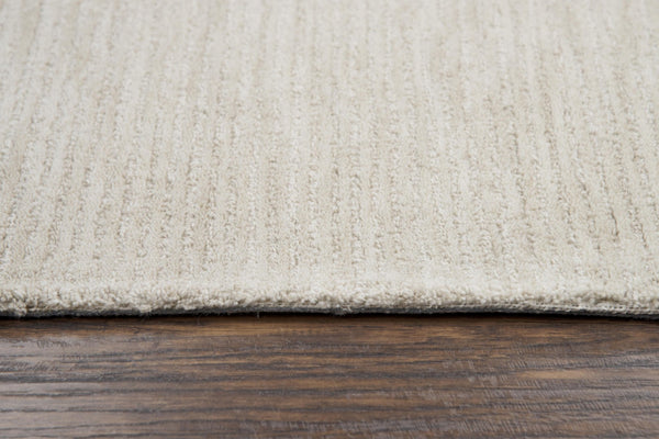 Alora Decor Emerson Hand-Tufted 100% Wool Ivory Beige Rug — Soft, Durable, Two-Tone Row Pattern For Calm Spaces 9' x 12' EMRES101600040912