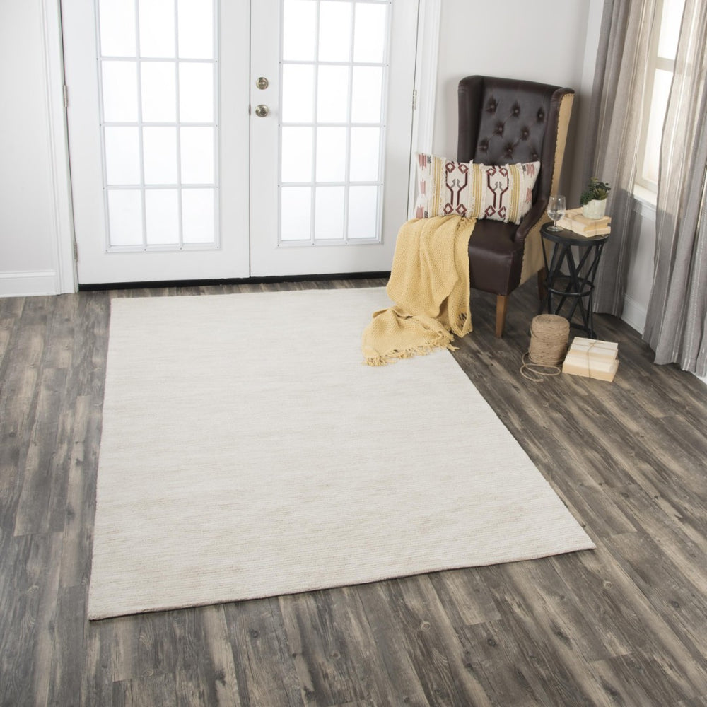 Alora Decor Emerson Hand-Tufted 100% Wool Ivory Beige Rug — Soft, Durable, Two-Tone Row Pattern For Calm Spaces 9' x 12' EMRES101600040912