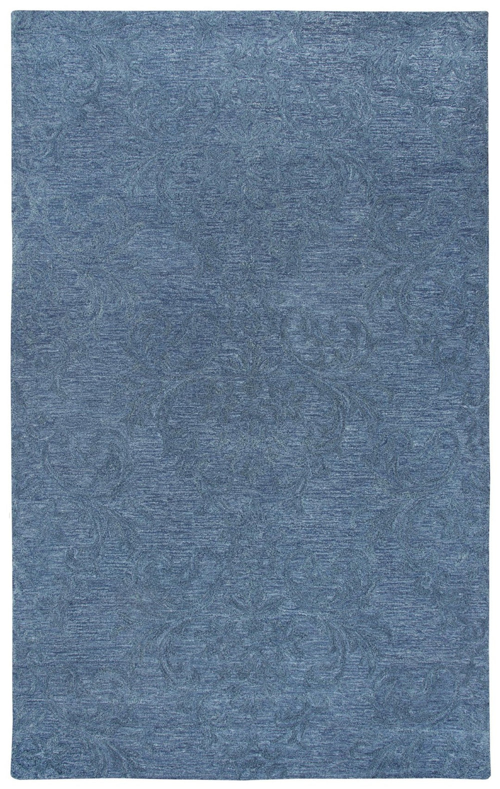 Alora Decor Emerson Hand-Tufted 100% Wool Blue Damask Rug With Multi-Level Pile For Elegant Casual Comfort 10' x 13' EMRES101900090113