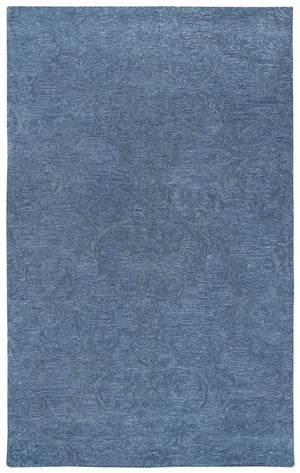 Alora Decor Emerson Hand-Tufted 100% Wool Blue Damask Rug With Multi-Level Pile For Elegant Casual Comfort 10' x 13' EMRES101900090113