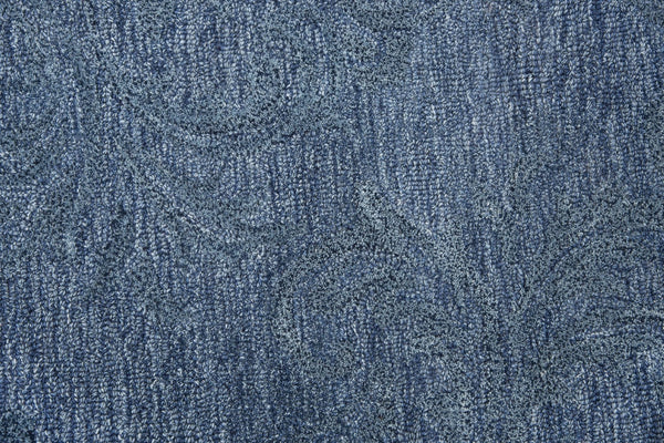 Alora Decor Emerson Hand-Tufted 100% Wool Blue Damask Rug With Multi-Level Pile For Elegant Casual Comfort 10' x 13' EMRES101900090113