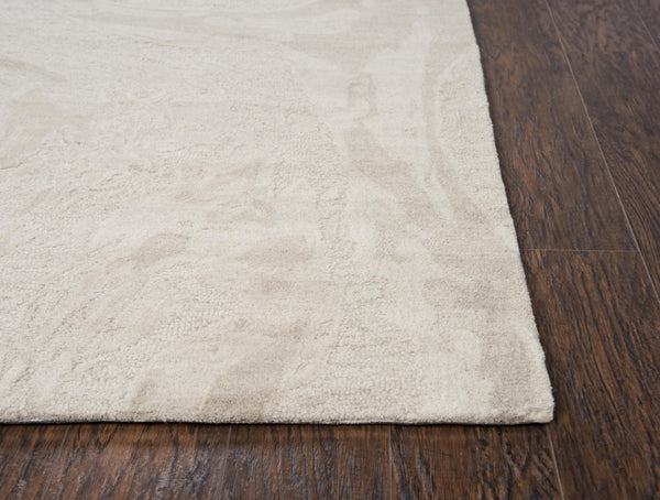 Alora Decor Emerson Hand-Tufted 100% Wool Rug In Ivory Beige Marble Pattern — Textured, Durable, Cozy Underfoot 9' x 12' EMRES102200040912