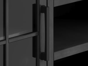 Legends Furniture Bridgevine Home Essex 67 Inch Tv Stand Console For Tvs Up To 80 Inches, No Assembly Required, Black And Whiskey Finish Black Poplar Solids And Okoume Veneers Es1210.Swk